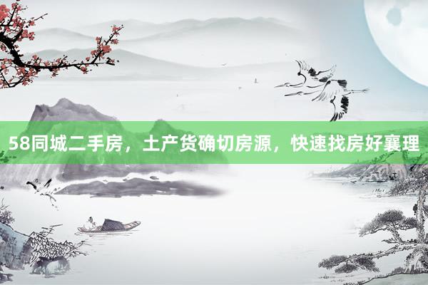 58同城二手房，土产货确切房源，快速找房好襄理