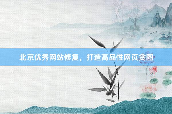 北京优秀网站修复，打造高品性网页贪图